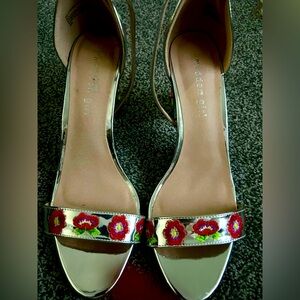 Madden Girl Silver Embroidery Heels